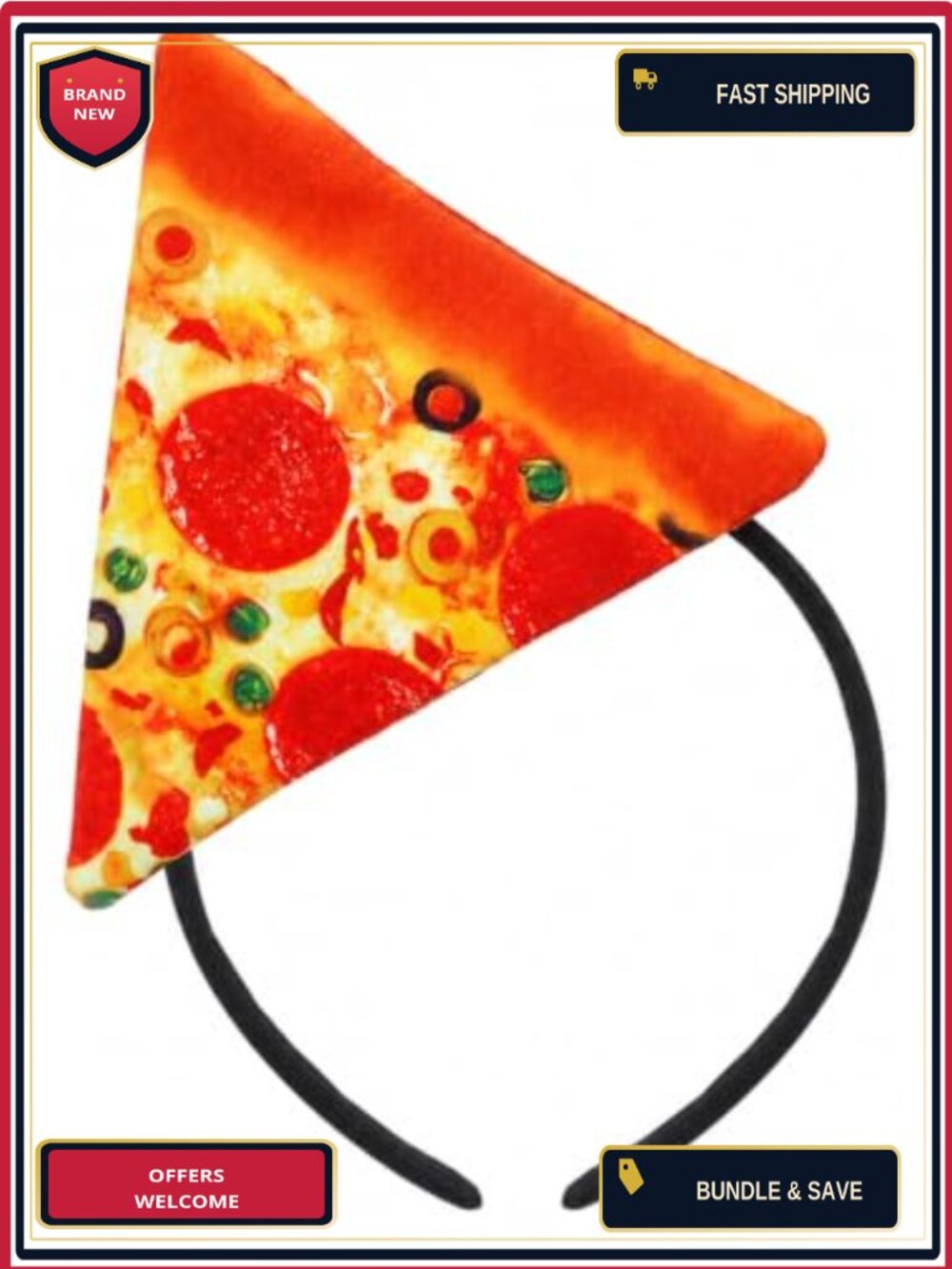 Pizza Headband Halloween Party Costume Hairband Knitted Cloth Felt